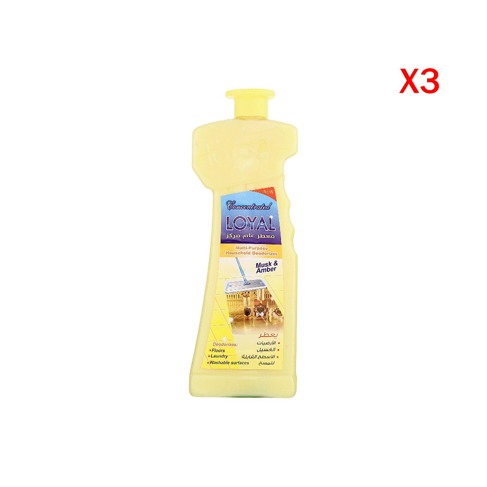 لويال معطر عام مركز برائحة المسك والعنبر 700 مل - 3 حبات