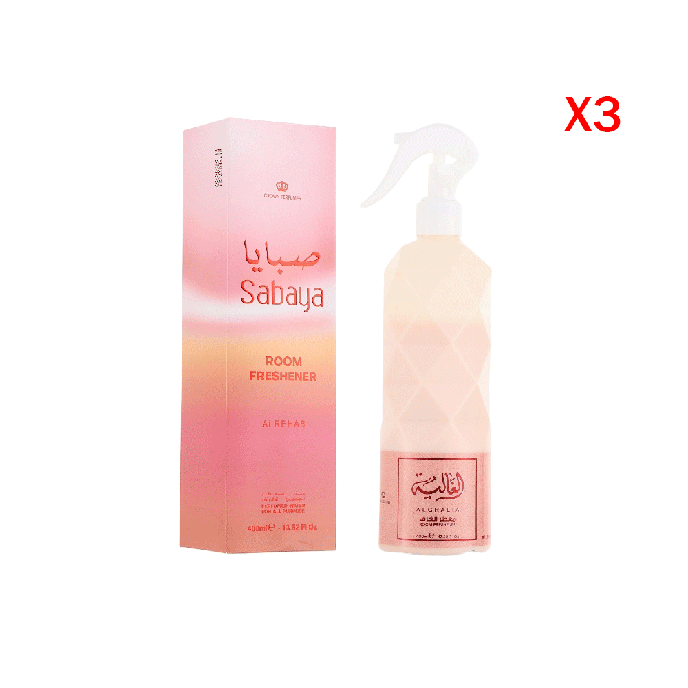 الرحاب ماء معطر الغرف صبايا لجميع الأغراض 400 مل - 3 حبات
