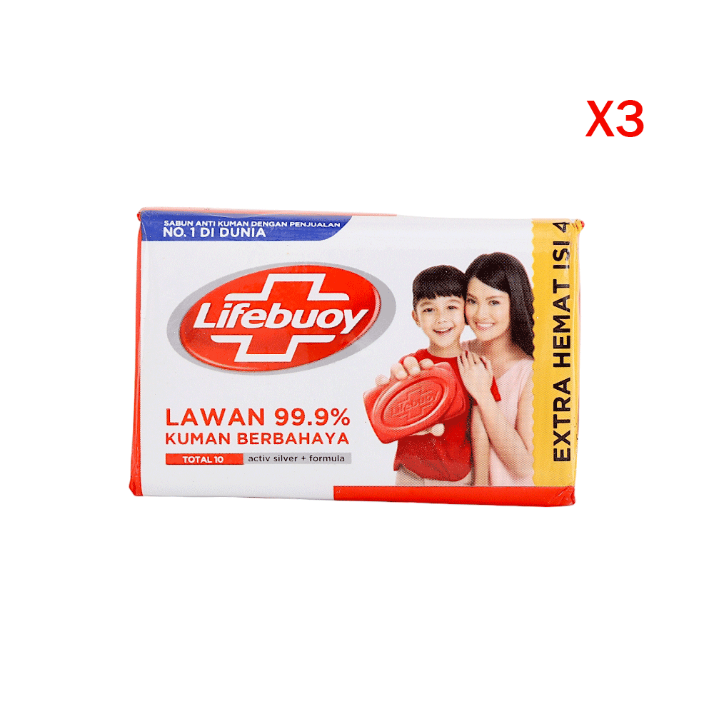 لايف بوي صابونة جسم بحماية فائثة ضد الجراثيم الأصلي  60 جم - 3 حبات