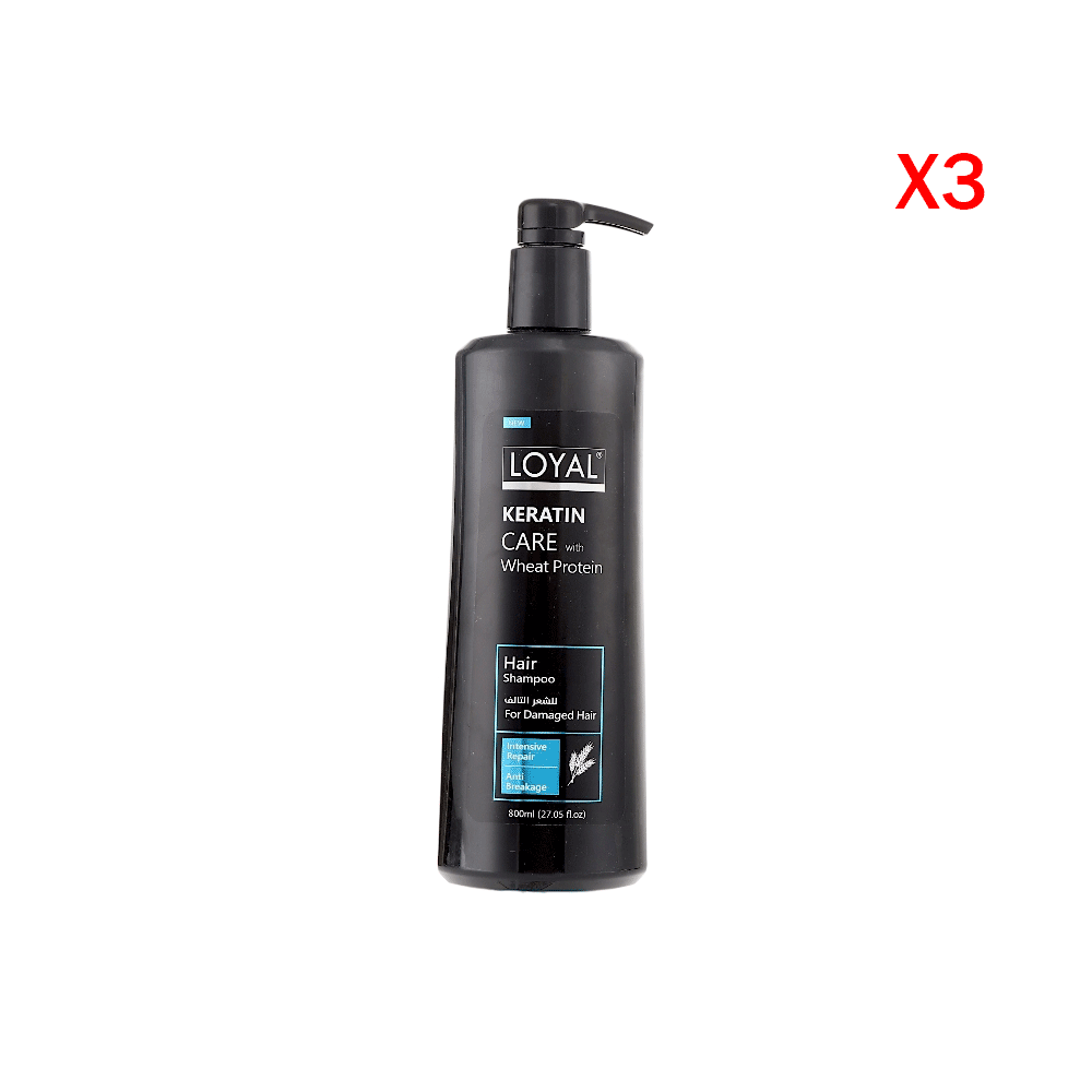 لويال شامبو شعر ببروتين القمح 800 مل - 3 حبات