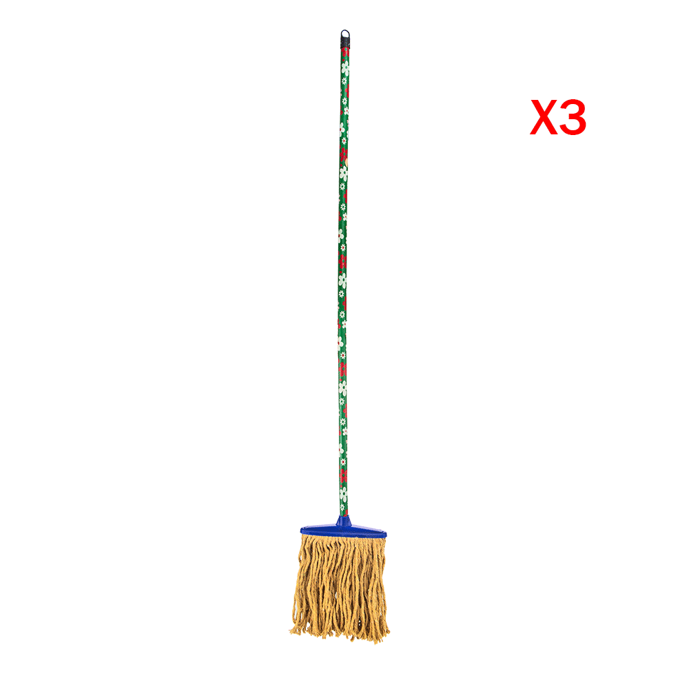 موب تركي اصفر بعصا خشب  - 3 حبات