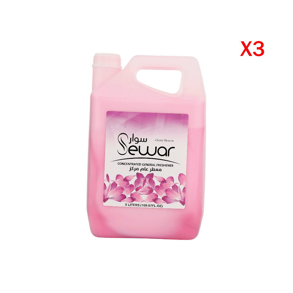 سوار معطر عام مركز برائحة انتعاش الكرز 5 لتر - 3 حبات