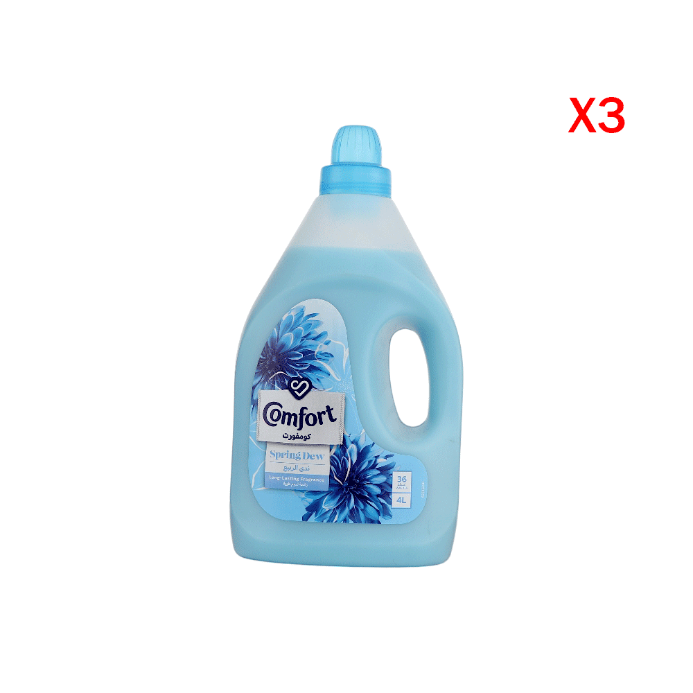 كومفورت منعم ومعطر الملابس ندى الربيع 36 غسلة 4 لتر - 3 حبات