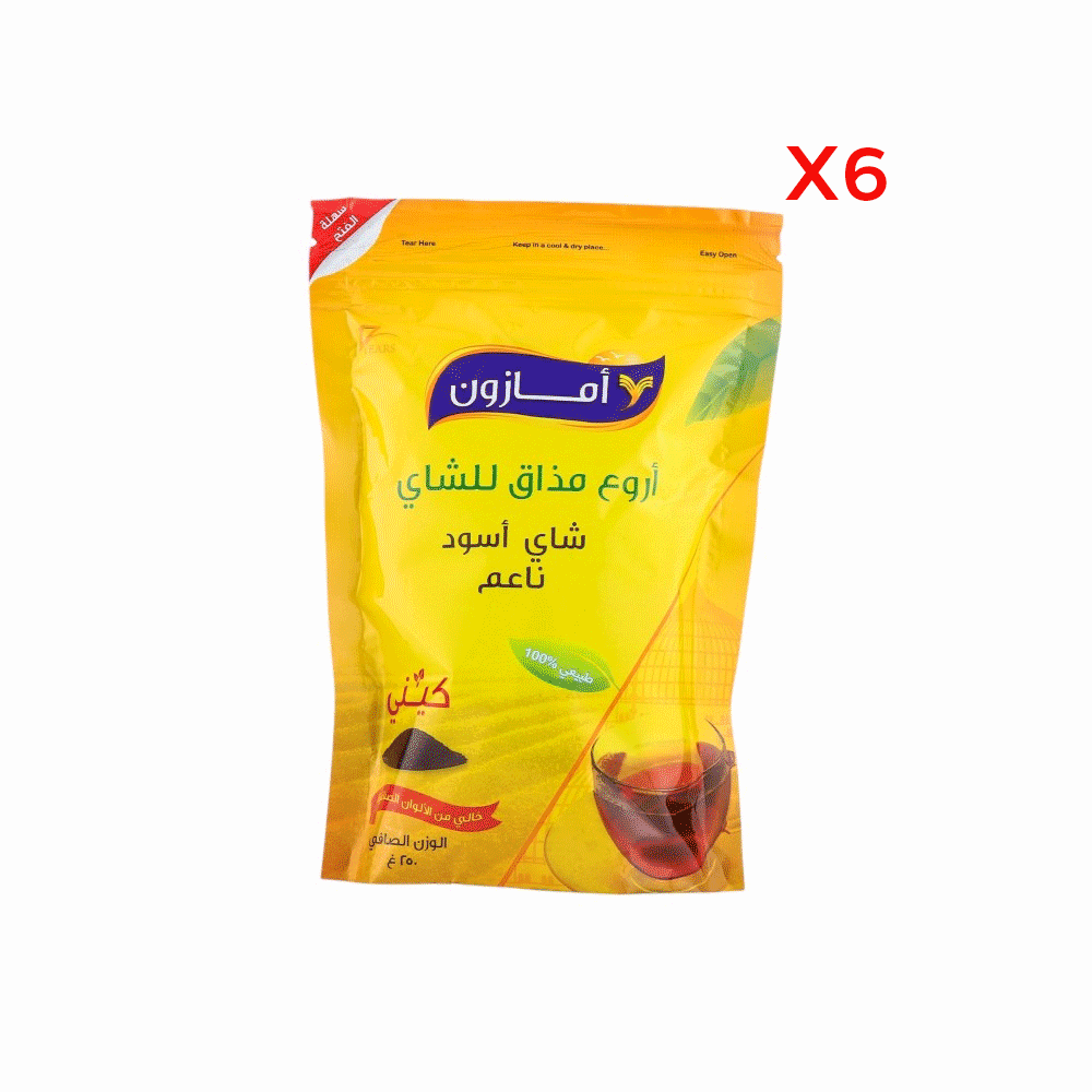 أمازون شاي أسود ناعم كيني 250 جم - 6 قطع