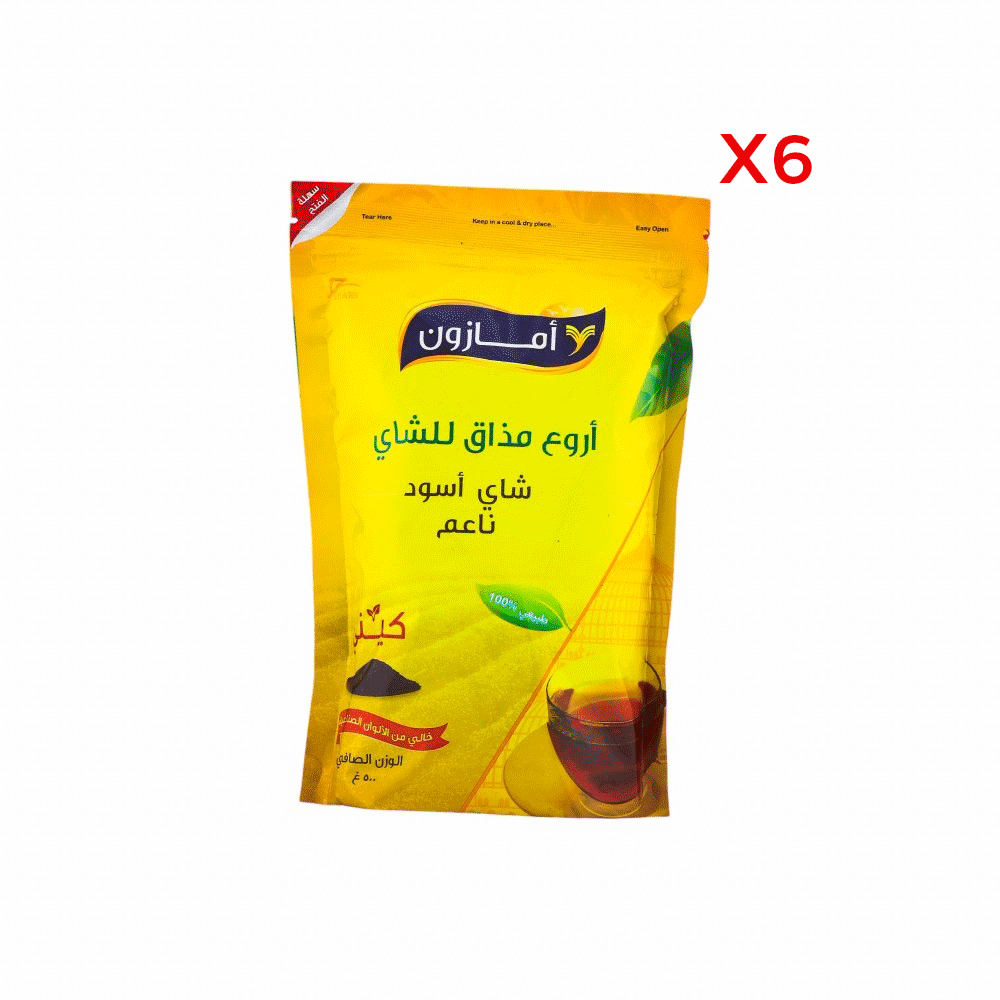 أمازون شاي كيني أسود ناعم 500 جم - 6 قطع