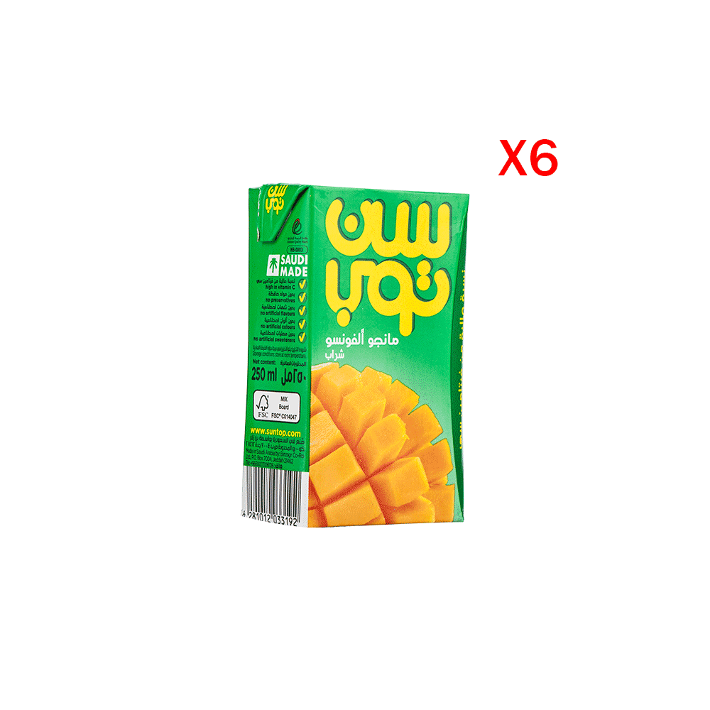 سن توب شراب مانجو ألفونسو 250 مل - 6 حبات 
