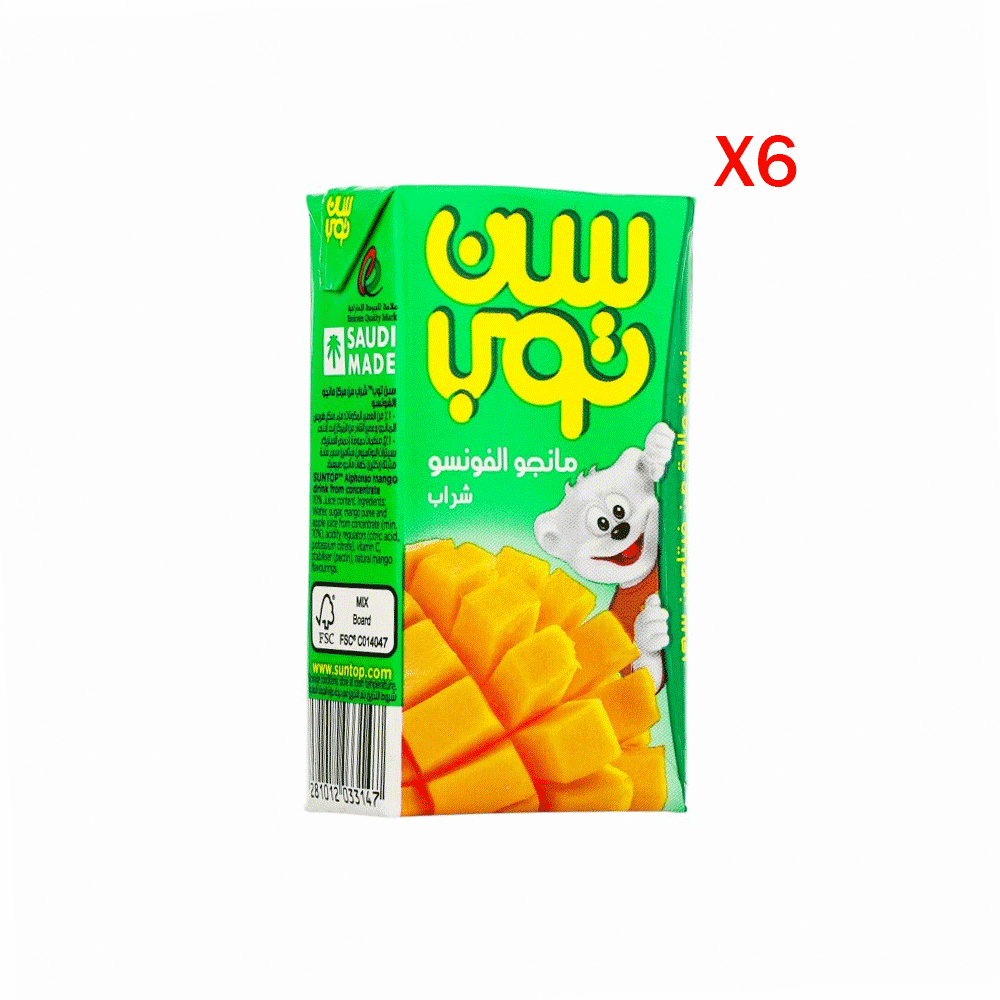سن توب شراب مانجو الفونسو 125 مل - 6 حبات 