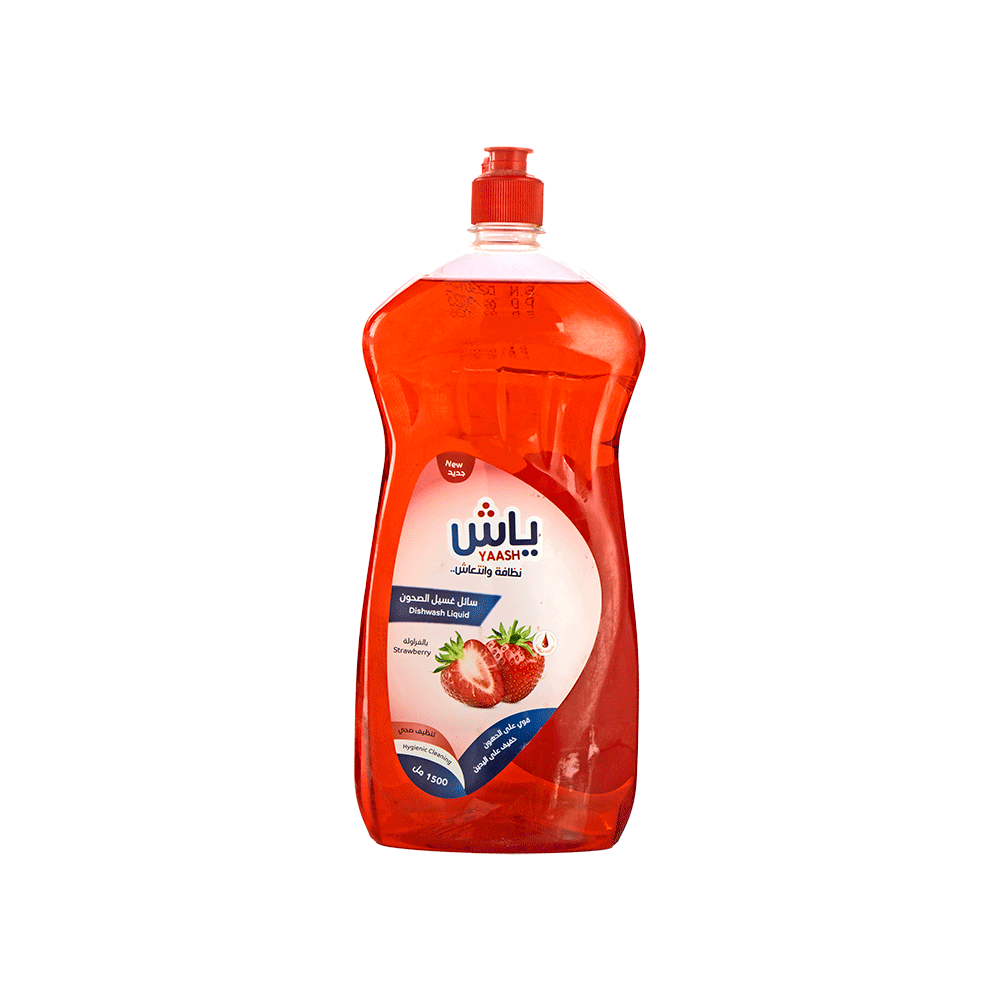 ياش سائل غسيل الصحون برائحة الفراولة - 1500 مل