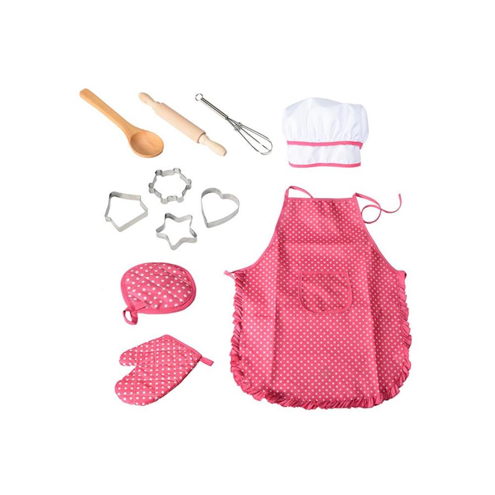 سيثيريا طقم زي طاهي للأطفال بتصميم منقط 11 قطعة - موديل NO.WQ5103