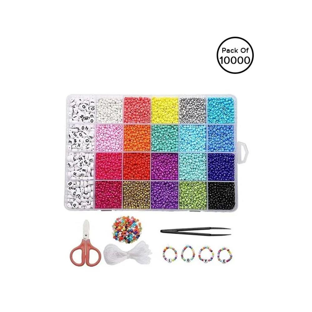 شو وو مجموعة خرز أساور اليد مع خرز الحروف وحبال 1000 قطعة - 7.8x5.2x0.9 بوصة