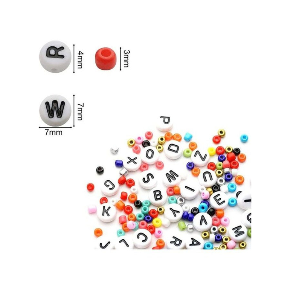 شو وو مجموعة خرز أساور اليد مع خرز الحروف وحبال 1000 قطعة - 7.8x5.2x0.9 بوصة