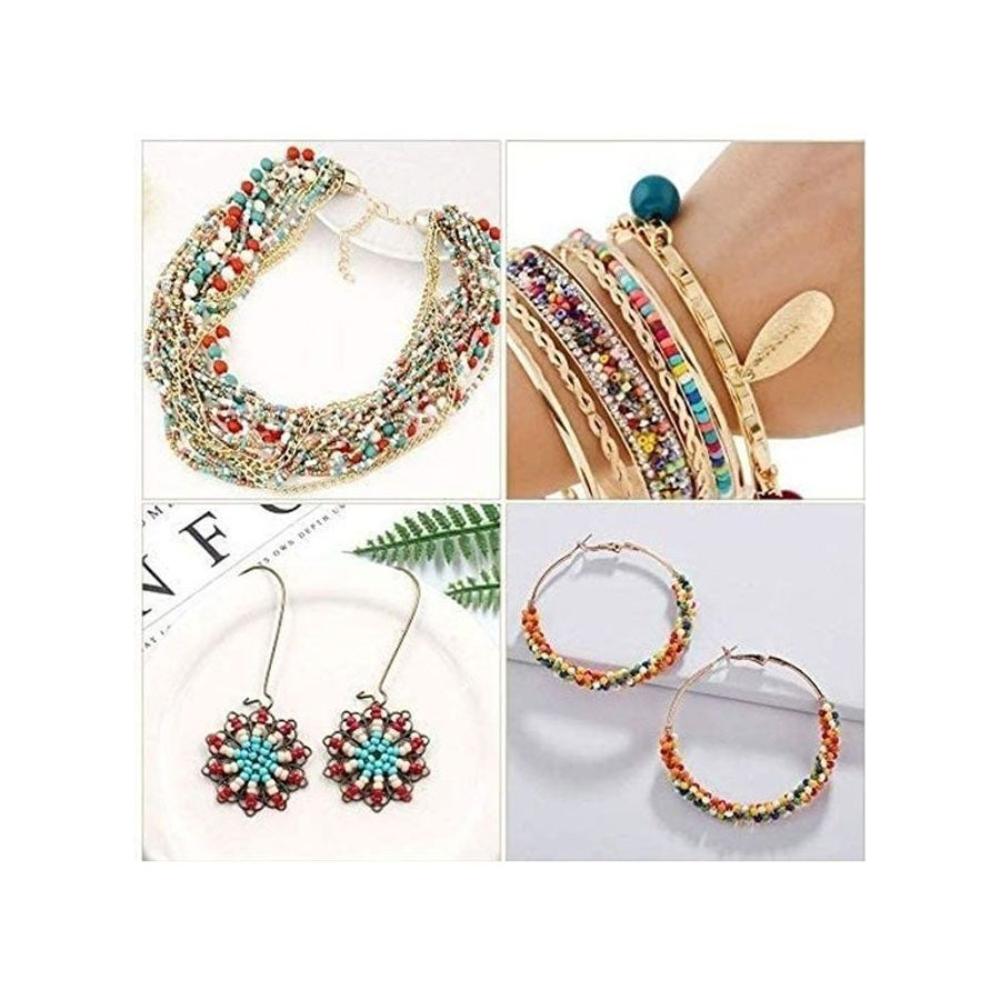 شو وو مجموعة خرز أساور اليد مع خرز الحروف وحبال 1000 قطعة - 7.8x5.2x0.9 بوصة