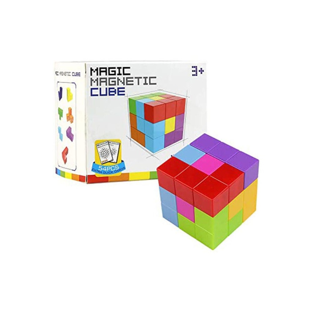  مكعب مغناطيسي سحري 7قطع 54 بطاقة و108 شكل تركيبي
