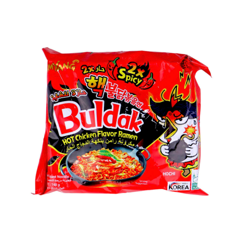 بولداك مكرونة رامن أحمر بنكهة الدجاج الحار جدا اكس 2 - 140 جم