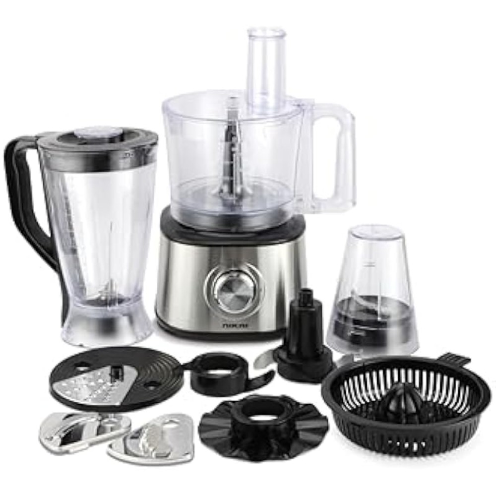 محضر طعام 10 في 1 نيكاي، 1000 واط، سرعتين، فضي - NFP3100A