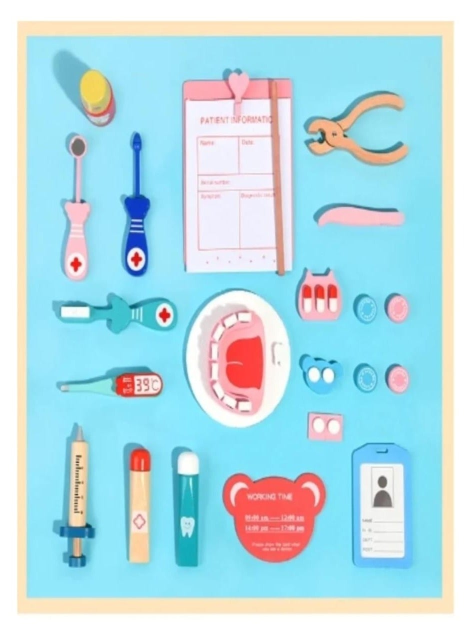 لعبة مرح مجموعة ألعاب خشبية لطبيب الأسنان - موديل 7775