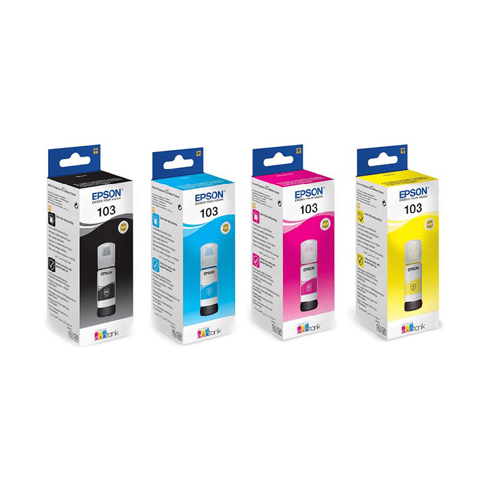 مجموعة حبر إيبسون إيكوتانك 103 - 4 ألوان
