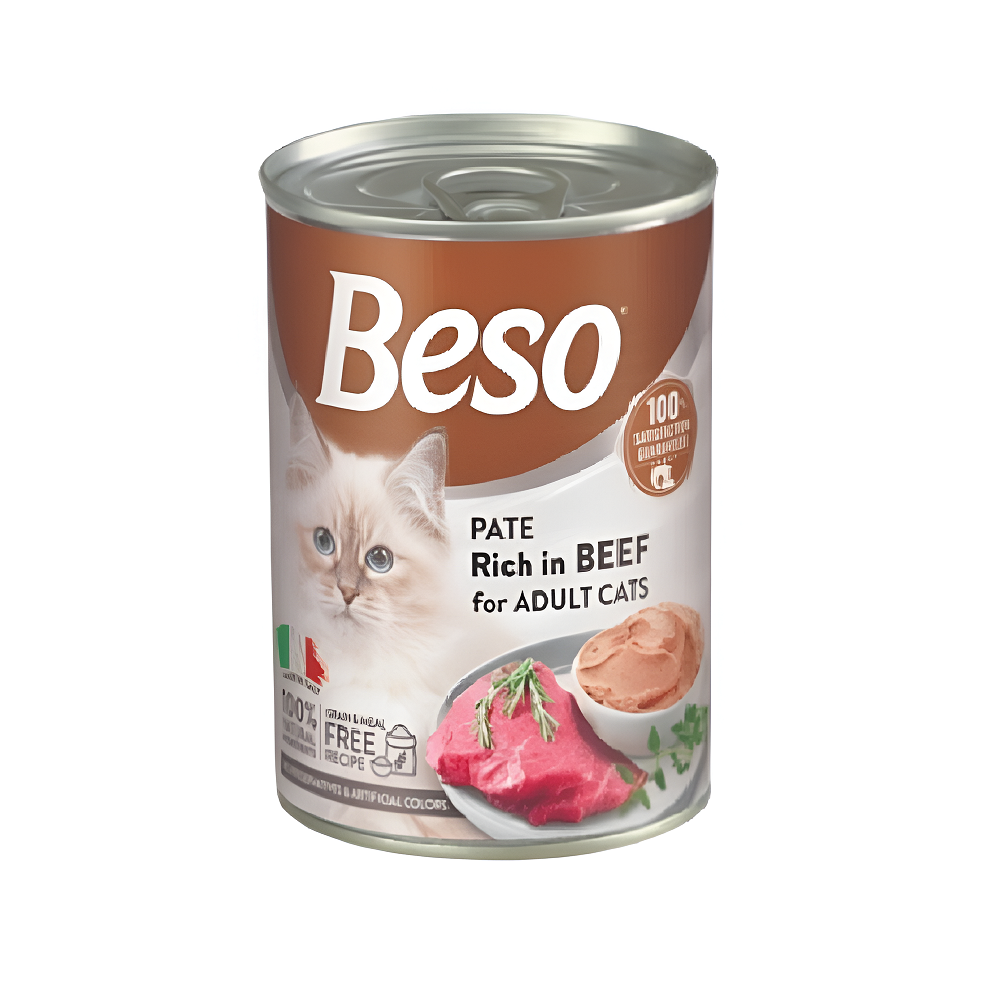 معلبات بيسو بنكهة اللحم البقري للقطط البالغة400 جرام