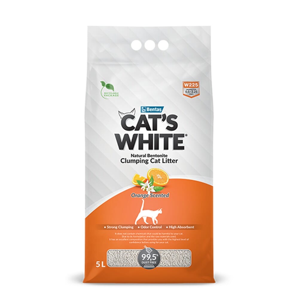 رمل Cat's White برائحة البرتقال 5 لتر