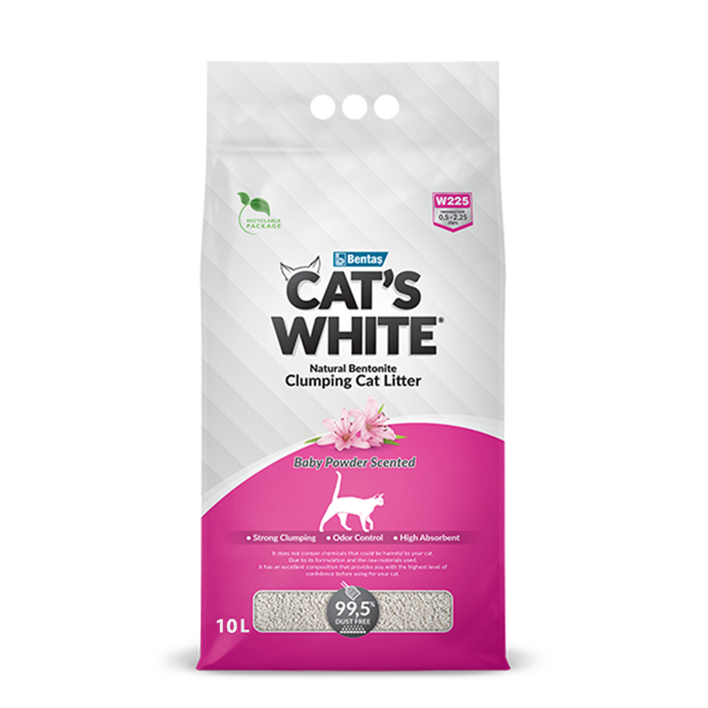 رمل Cat's White برائحة الباودر 10 لتر