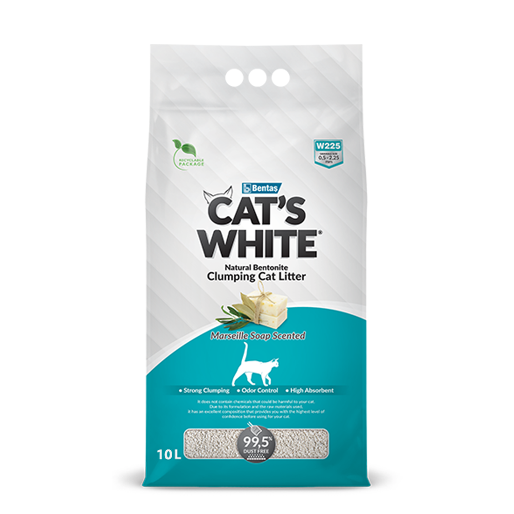 رمل Cat's White برائحة الصابون 10 لتر