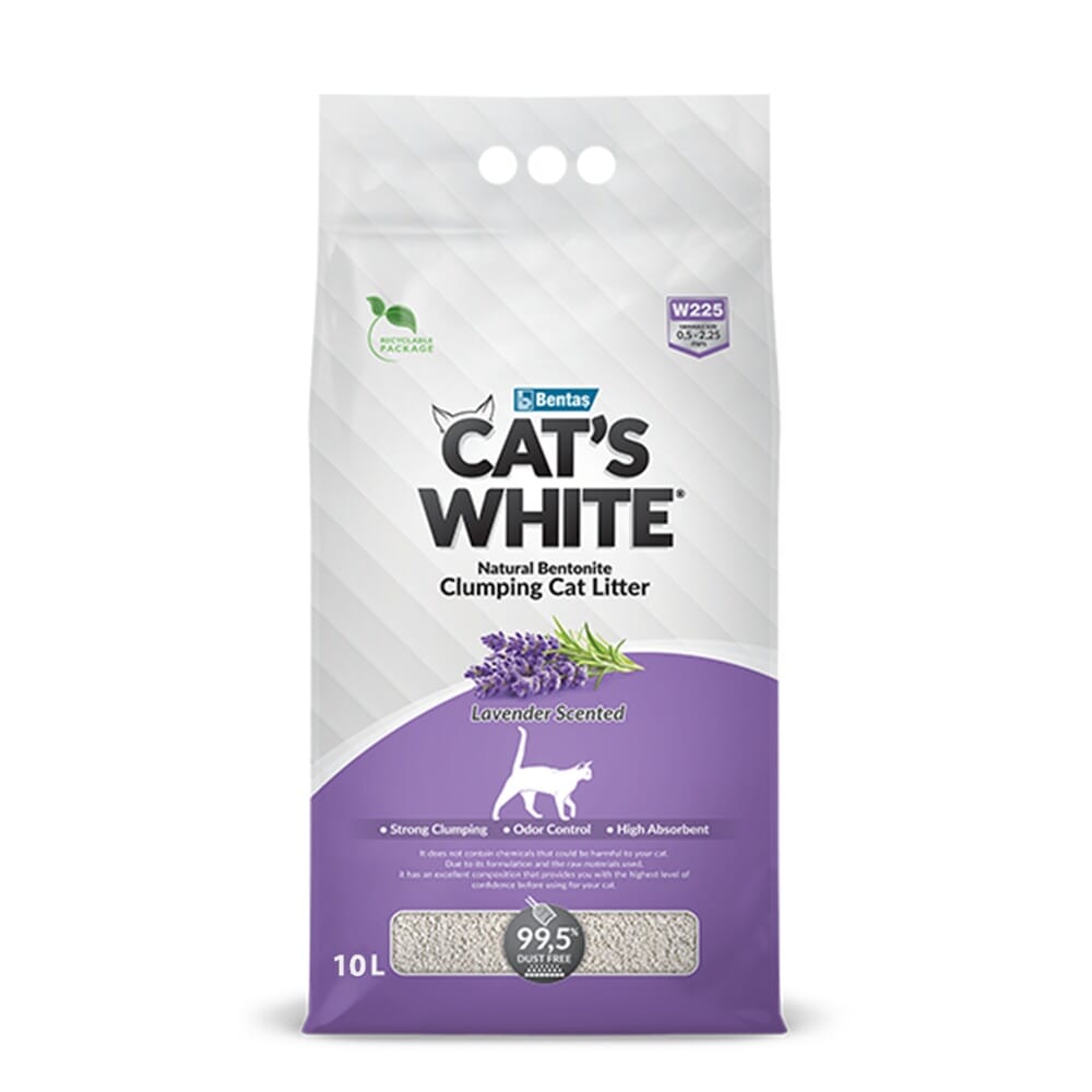رمل Cat's White برائحة اللافندر 10 لتر