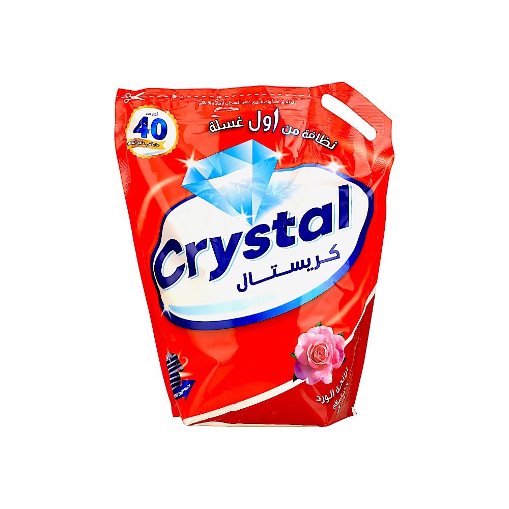 كريستال مسحوق غسيل عالي الرغوة برائحة الورد - 2.3 كجم