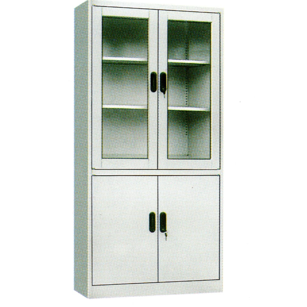 دولاب بابين مصنوع من الحديد والزجاج