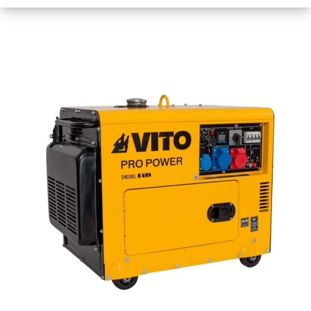 مولد ديزل فيتو كاتم ثلاثي الاطوار 8 كيلو فولت امبير