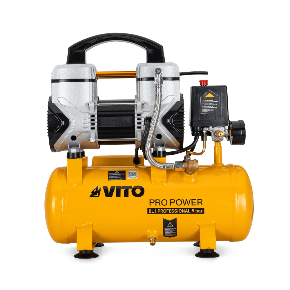 كمبريشن هواء فيتو صامت خال من الزيت 8لتر بار1.5حصان