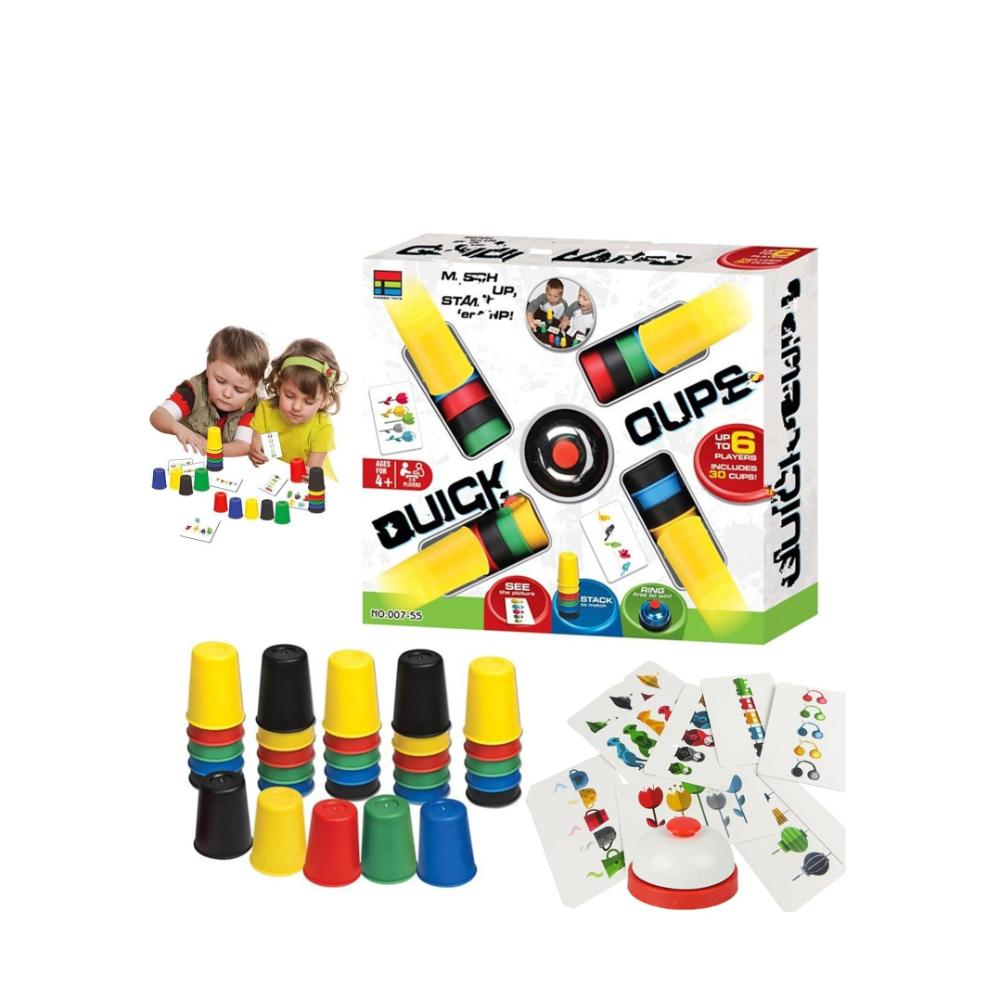 سبين ماستر جيمز لعبة الاكواب السريعة للأطفال - 24 بطاقة صور + 20 كوب جرس - موديل A1002