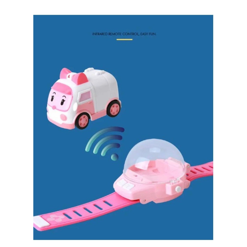  سيارة تحكم عن بعد بساعة لعبة 2.4 جيجاهرتز - وردي