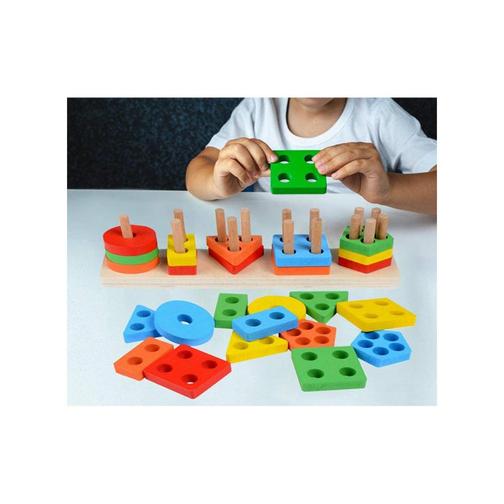 كيزه مجموعة ألعاب خشبية تعليمية للأطفال - 25 قطعة