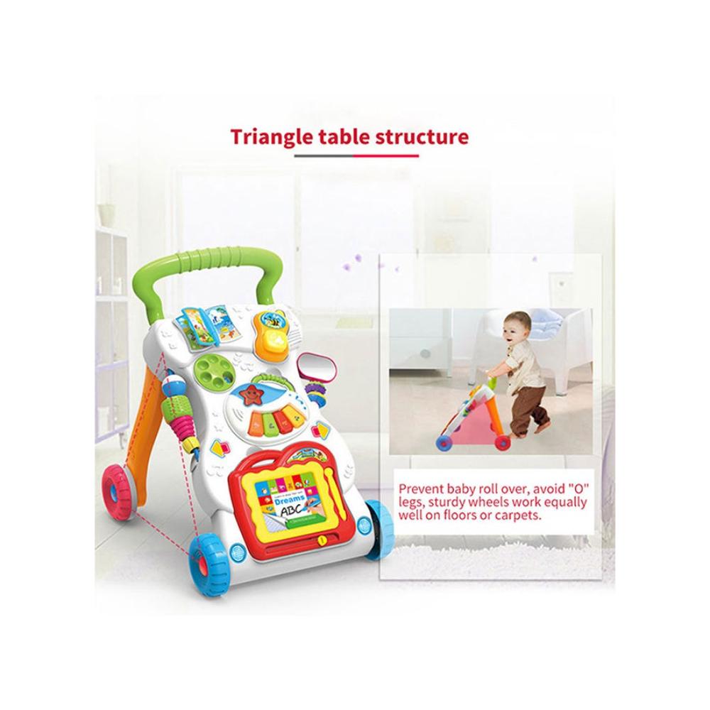 مشاية أطفال موسيقية مع لوح رسم وألعاب متعددة الوظائف