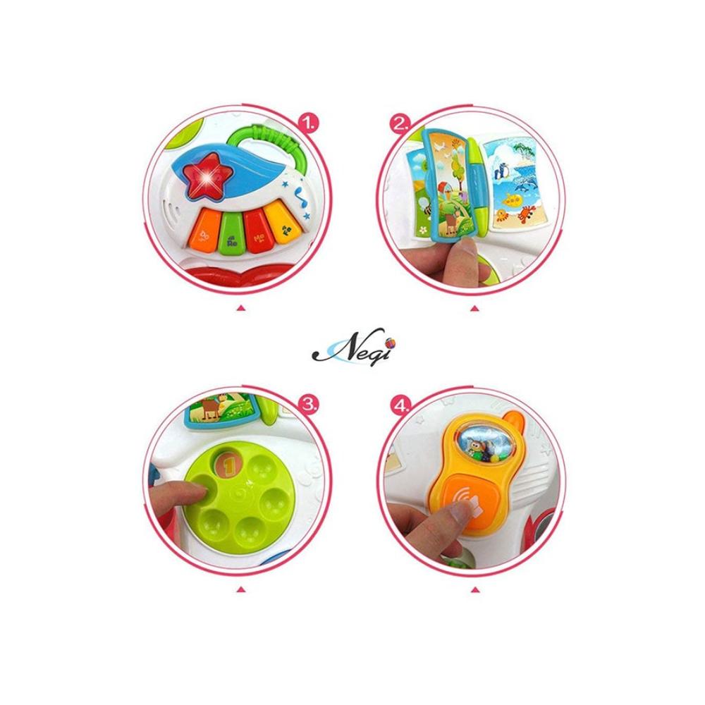 مشاية أطفال موسيقية مع لوح رسم وألعاب متعددة الوظائف