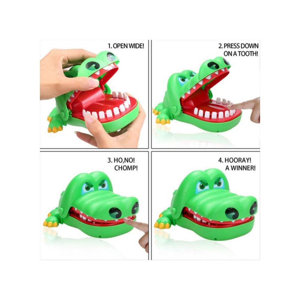 سيثيريا لعبة كروكودايل دينتست تمساح بفك متحرك للأطفال عمر 3 سنوات فما فوق