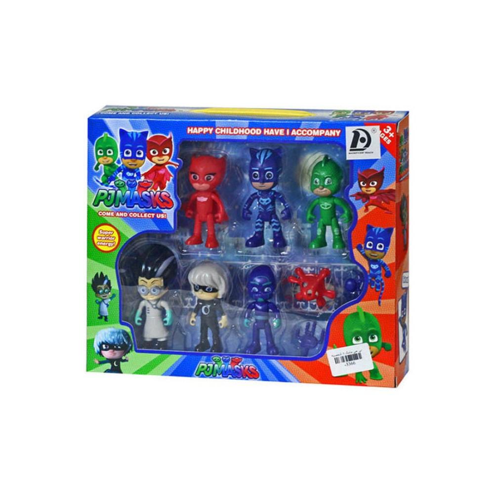 مجموعة مجسمات شخصيات أكشن للأولاد بي جي ماسكس - 6 قطع