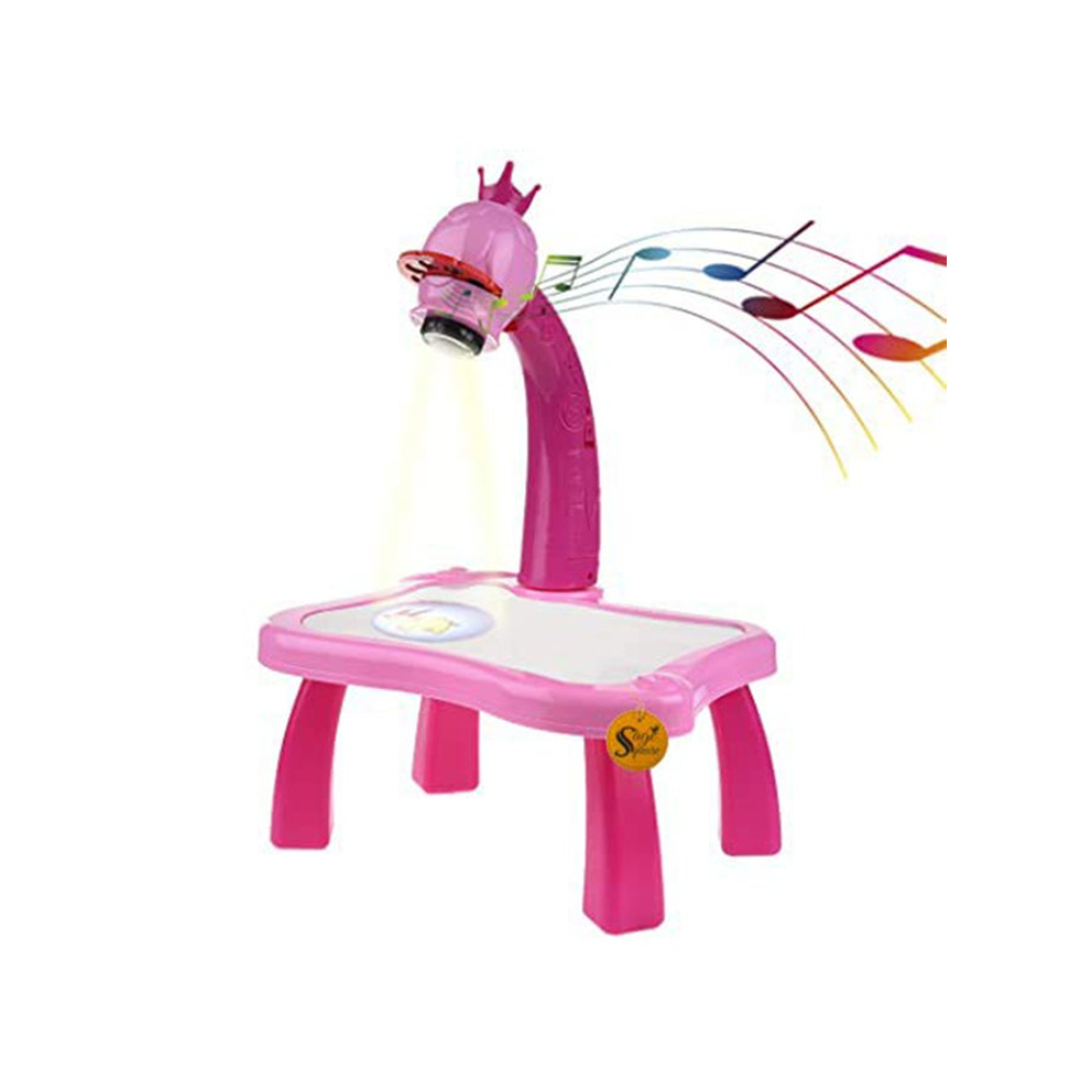 فاميلي سنتر بروجيكتور دوار للأطفال مع 12 قلم ملون و24 نمط