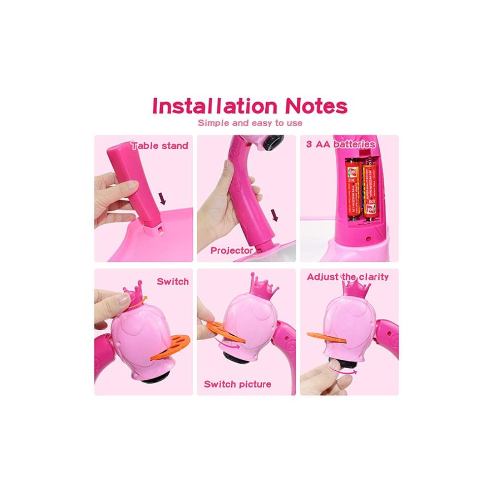  بروجيكتور دوار للأطفال مع قلم ملون ونماذج متعددة