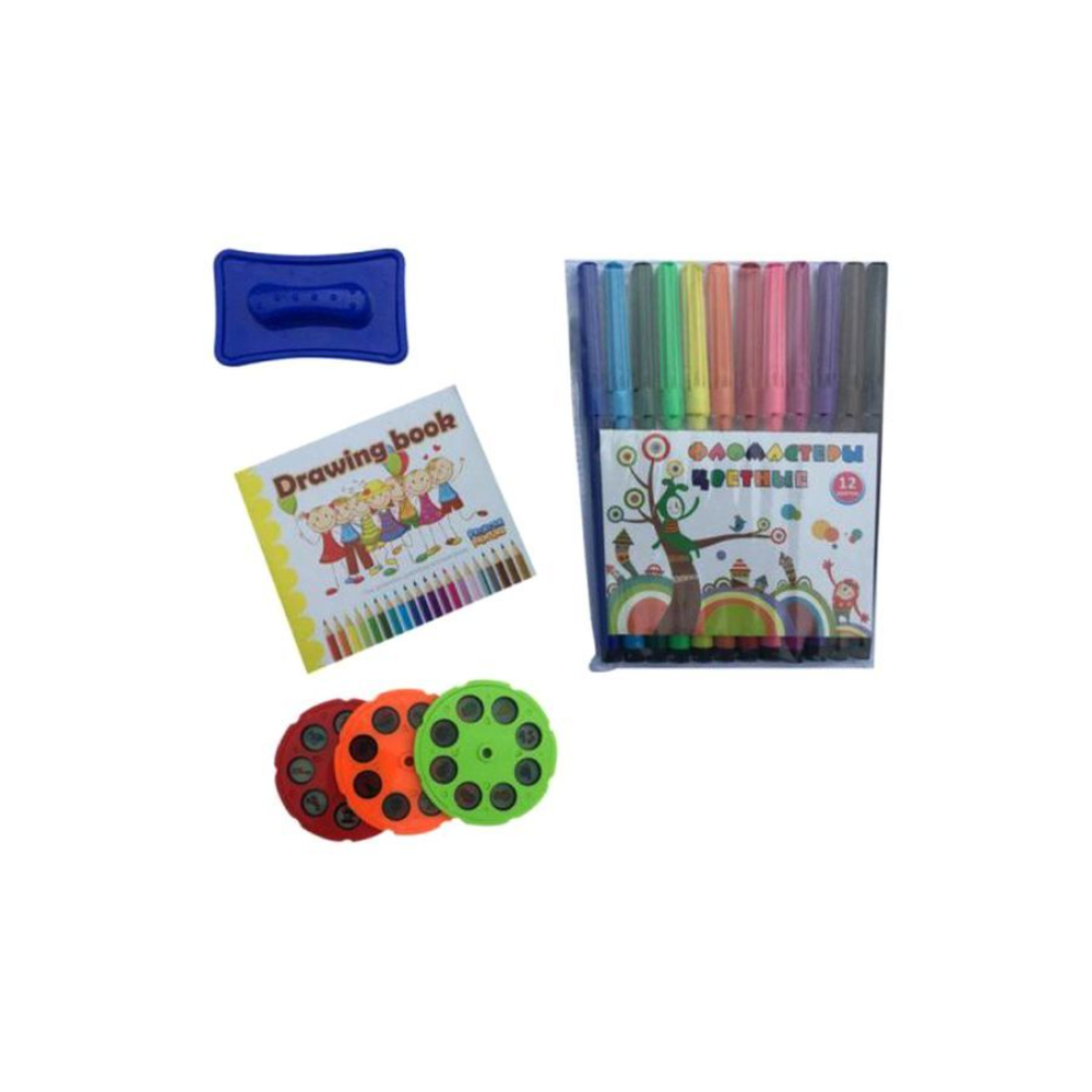 طقم رسم مع جهاز بروجيكتور - 18 قطعة