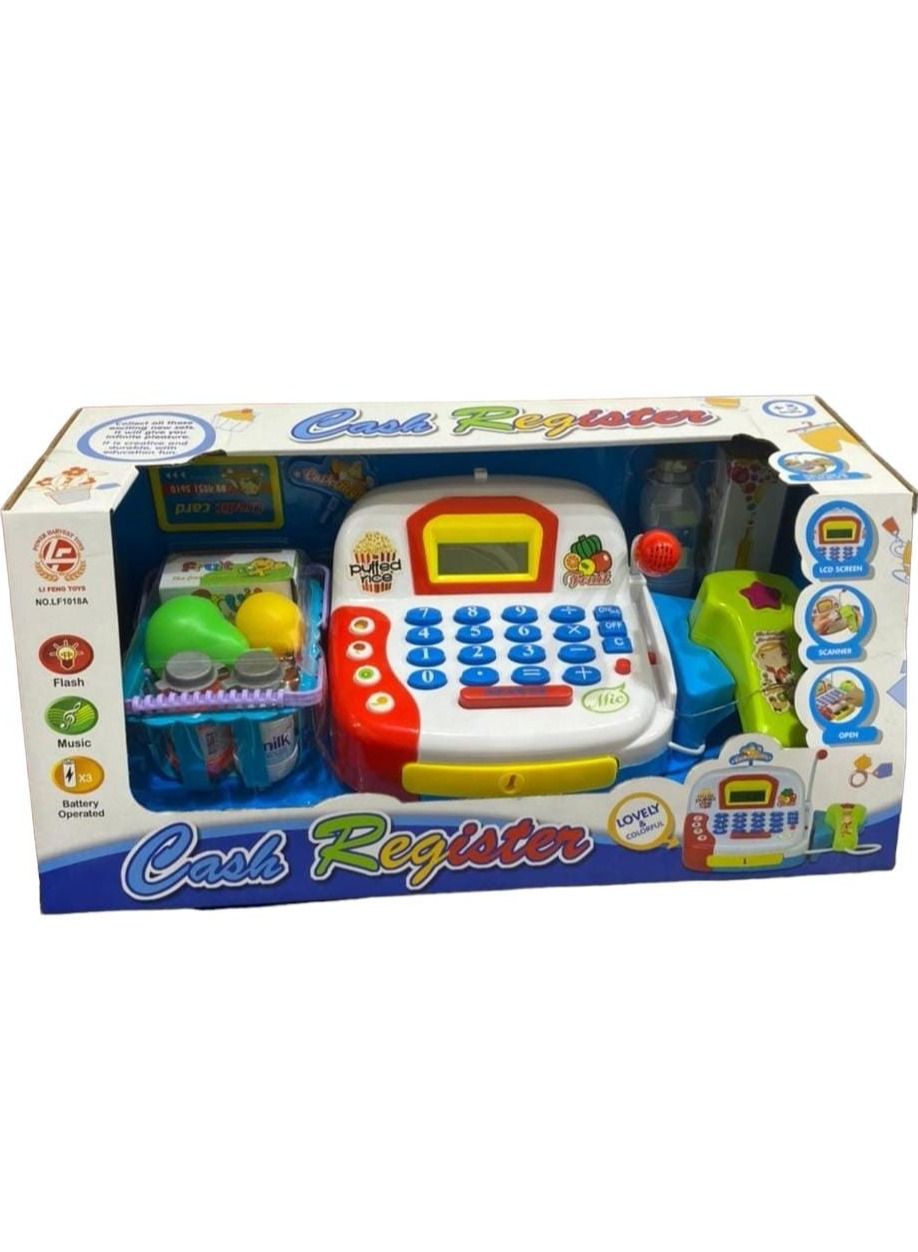 ويل بلاي مجموعة لعبة محاسب في السوبر ماركت مع نقود مزيفة - 20×42×15 سم