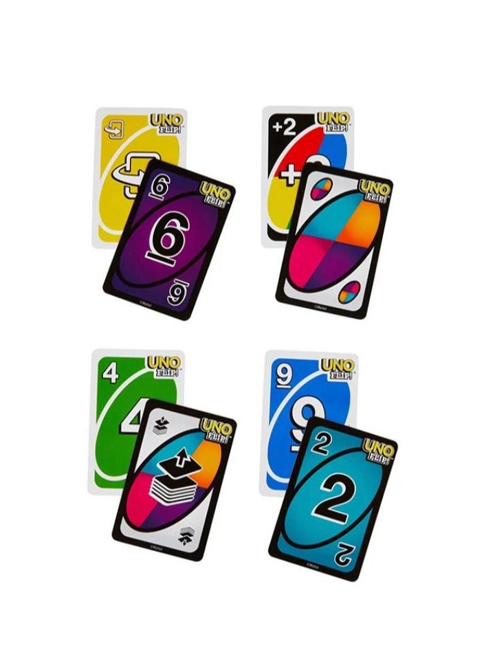 لعبة مرح لعبة بطاقات اونو فليب مزدوجة الجانب - 9.23x1.9x14.44 سم
