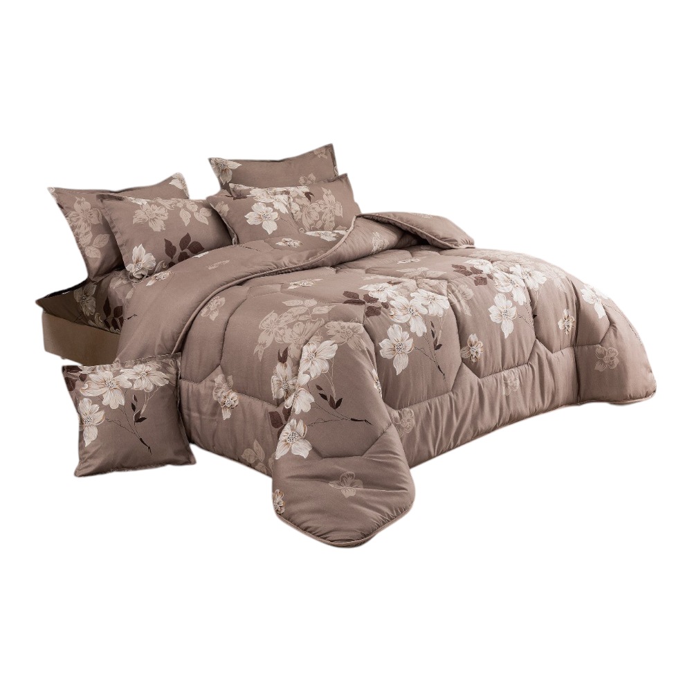 لحاف قطن نفرين مشجر 8 قطع مقاس المقاس الطول 250 العرض 230 سم