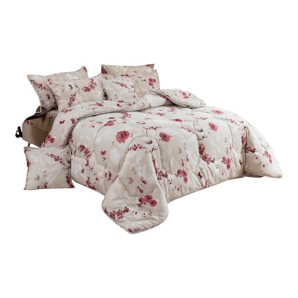 لحاف قطن نفرين مشجر 8 قطع مقاس المقاس الطول 250 العرض 230 سم