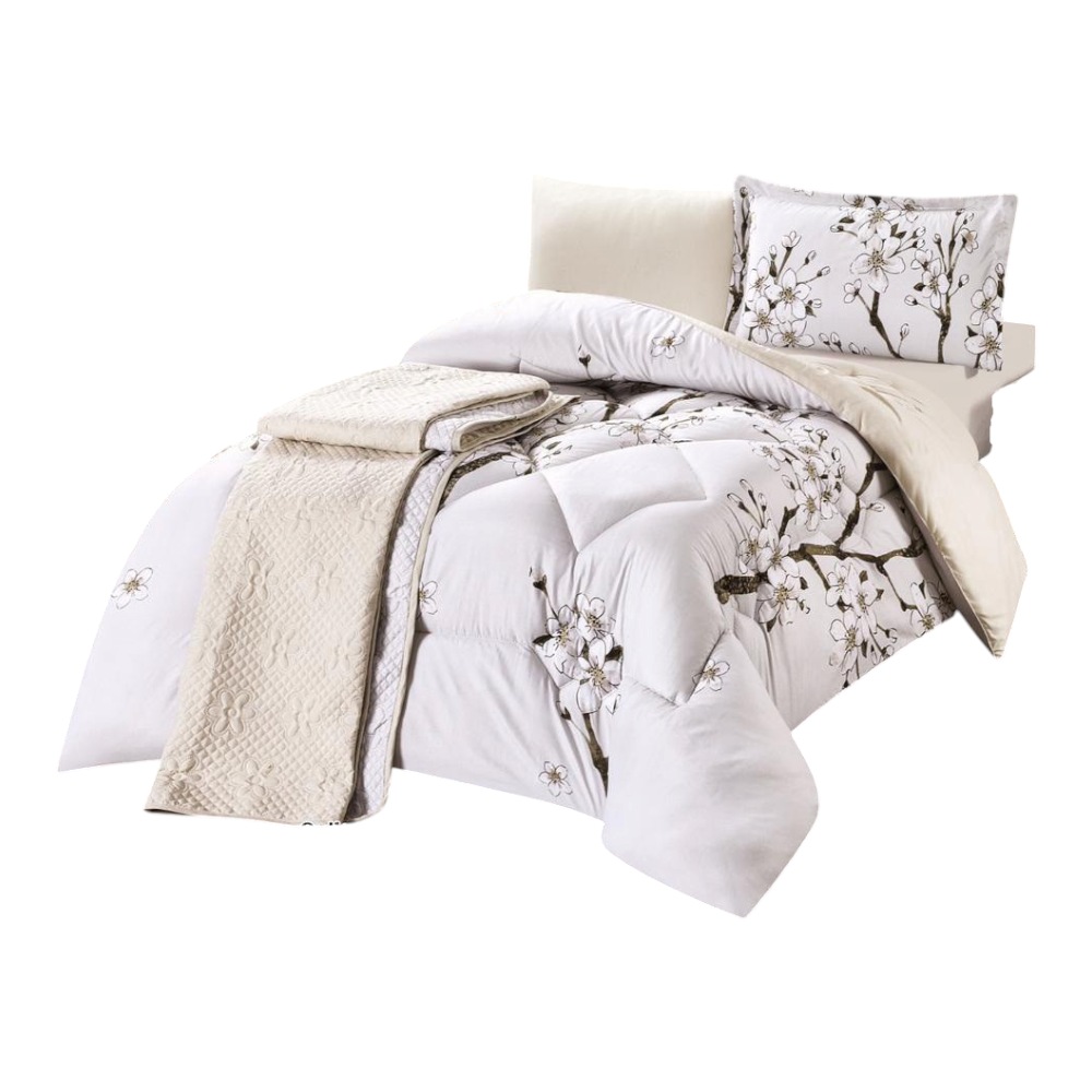 طقم لحافين لحاف منفوخ ولحاف مضغوط نفر شبابي وجهين المقاس الطول 230 سم * العرض 180 سم