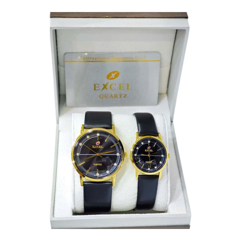 ازواج اكسل ماركة اكسيل جلد فاخرة كلاسيكية - اسود