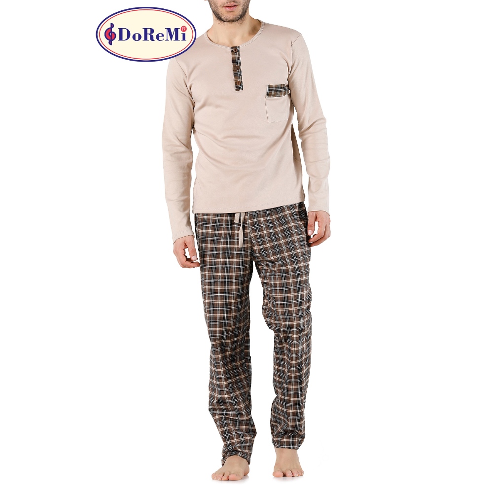 بجامة رجالية من دوريمي طقم "بريف براين" لون القهوة مقاس كبير جدًا (XL)