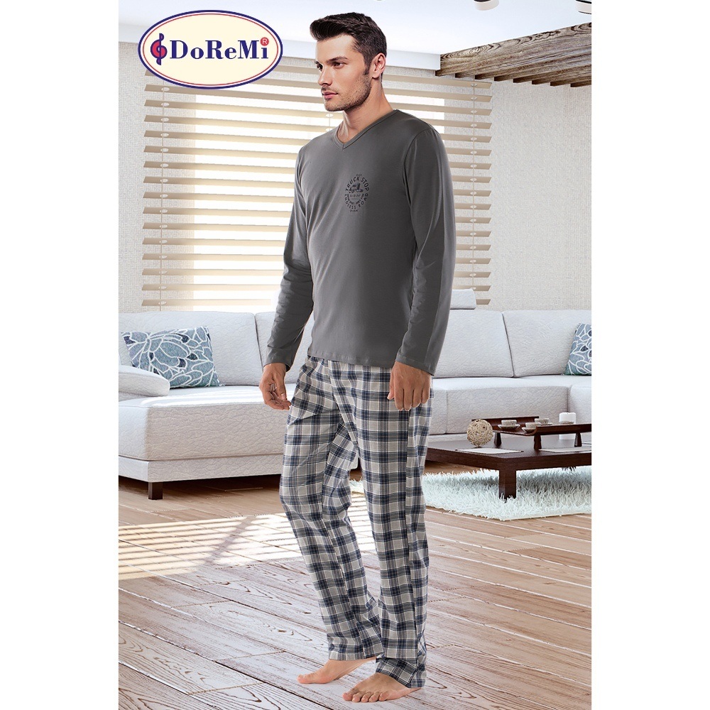 بجامة رجالية من دوريمي طقم باللون الرمادي الدخاني مقاس وسط (M)