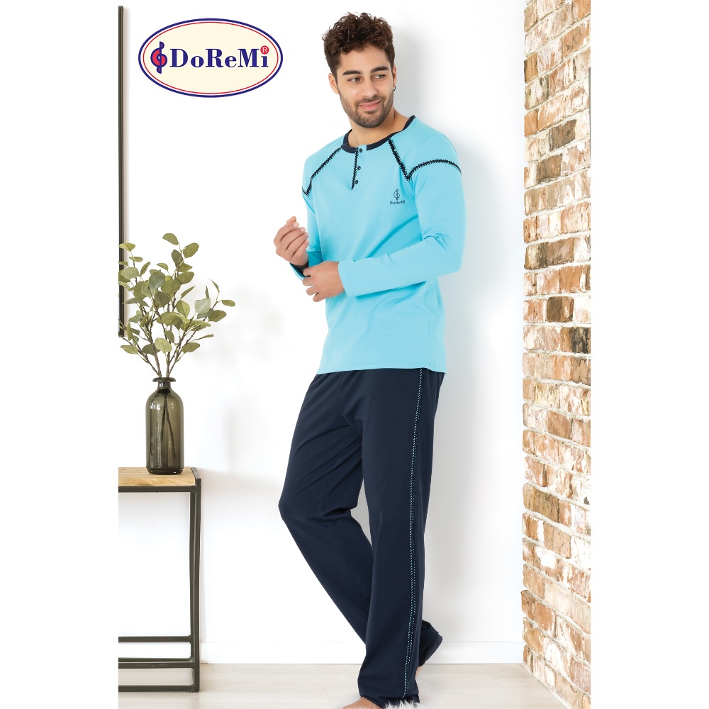 بجامة رجالية من دوريمي طقم باللون الأزرق البحري مقاس كبير (L)