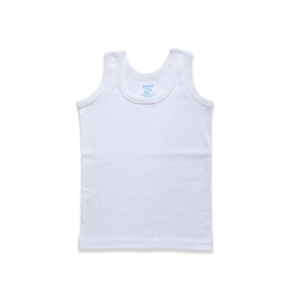 فانيلة داخلية أطفال قطنية من دوريمي باللون الأبيض لعمر 3–4 سنوات